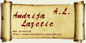 Andrija Lazetić vizit kartica